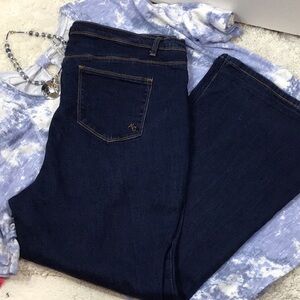 Modcloth dark blue flare jeans + free tee 2X
